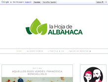 Tablet Screenshot of lahojadealbahaca.com